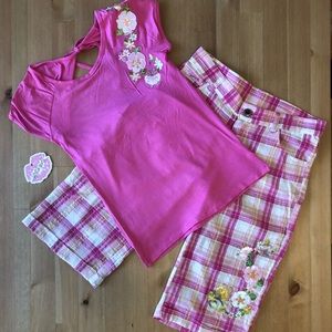 Lipstik Girls Matching Shirt and Short Set